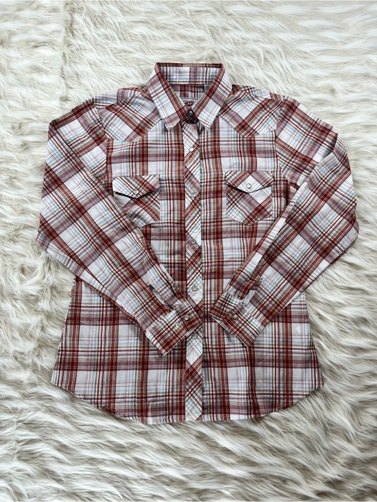 Roper Tops - Roper Pearl Snap Shirt Women's M Red White Plaid